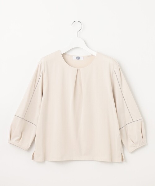 tシャツ 「洗える」プレーティングジャージー フロントタック カットソー レディース tシャツ 「洗える」プレーティングジャージー フロントタック