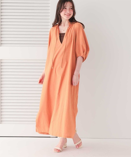 大人気【未使用極美品】ヌキテパ　カフタンワンピース　ストライプ　バルーンスリーブ titivate ワンピース カフタン風バルーンスリーブワンピース