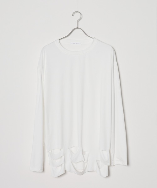 ROOP TOKYO tシャツ 裾ダメージ加工 ロンT ルーズシルエット
