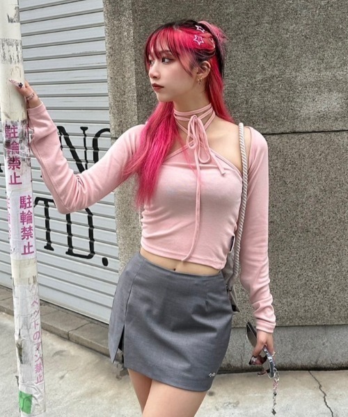 カーディガン 「Uglyshadow」BEADS TIE CARDIGAN SET レディース