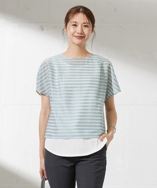 シアーボーダーツイン カットソー tシャツ シアーボーダーツイン カットソー レディース