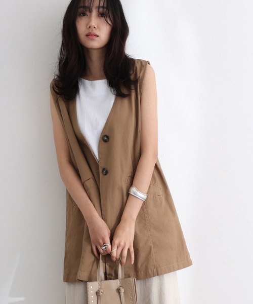 カーディガン ツイルノーカラージレ レディース ElegChic カーディガン ツイルノーカラージレ レディース