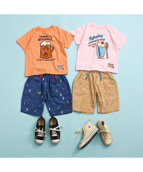 小政 BREEZE パンツ 総柄ハーフパンツ キッズ 子供服 男の子