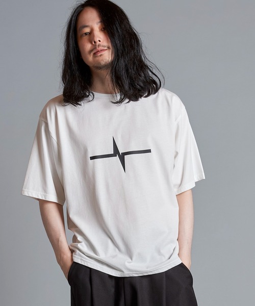 [NOiD] Tシャツ Mサイズ　白 NO ID.（ノーアイディー） tシャツ 「NO ID.」Logo Print Crew Neck T