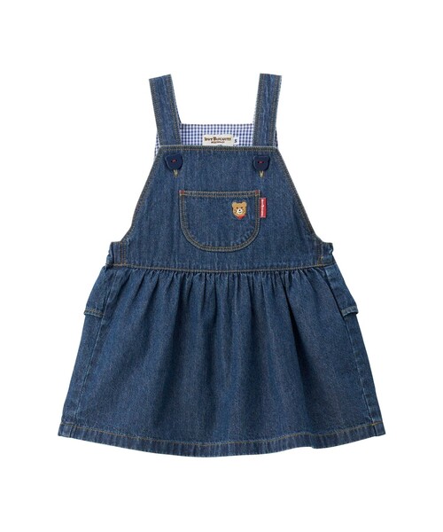 HOT BISCUITS 出産祝い ワンポイントデニムジャンパースカート