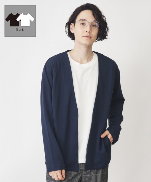 カーディガン 「カーディガン＋ロンTセットアイテム」杢ふくれ 