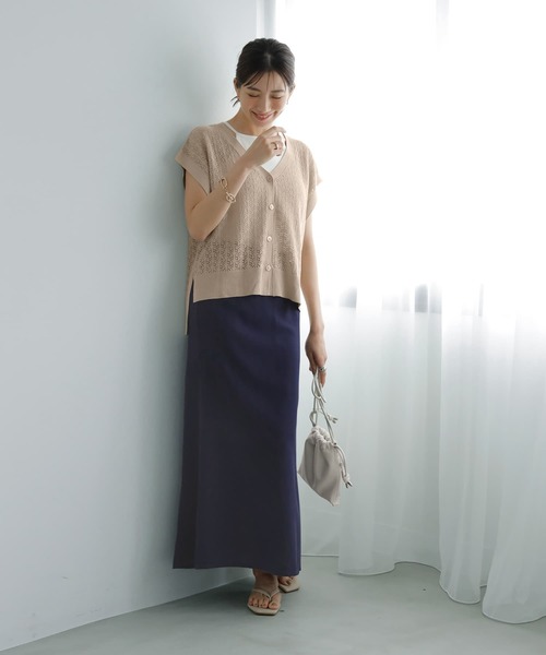スタイルデリ　薄手なセンシュアルロング丈スカート&くったりシャツ型ブルゾンの2点 スタイルデリ 薄手なセンシュアルロング丈スカート&くったり