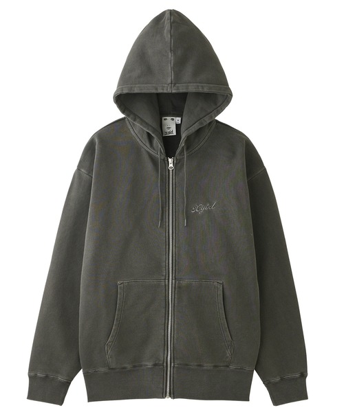 X-girl パーカー FACE PIGMENT DYED ZIP UP SWEAT HOODIE