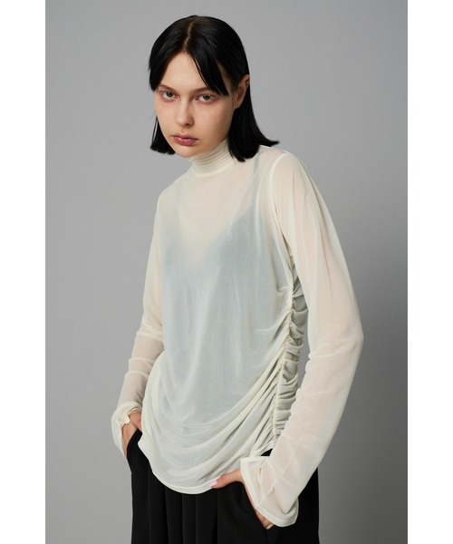 tシャツ Sheer mellow high neck top　　シアーメローハイネックトップ レディース