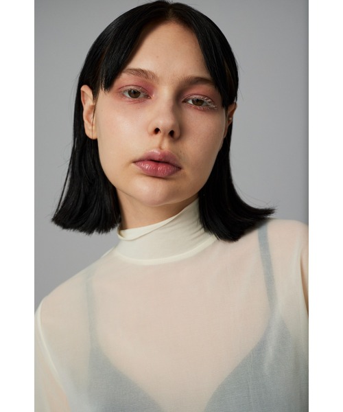 tシャツ Sheer mellow high neck top　　シアーメローハイネックトップ レディース セール】Sheer mellow high neck top シアーメローハイネック