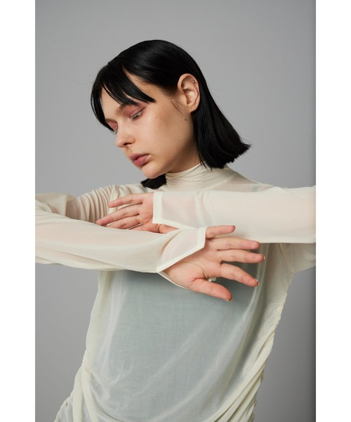 tシャツ Sheer mellow high neck top　　シアーメローハイネックトップ レディース HeRIN.CYE tシャツ Sheer mellow high neck top シアーメロー