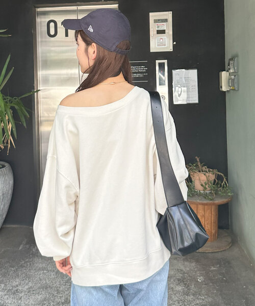 Discoat tシャツ ピグメントワンショルスウェット レディース