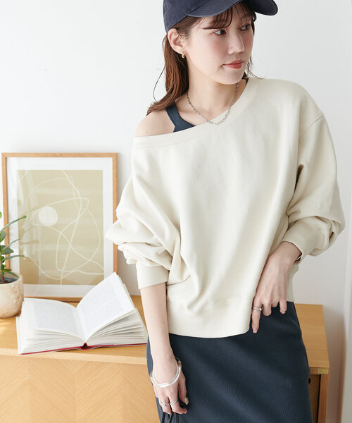 tシャツ ピグメントワンショルスウェット レディース Discoat tシャツ ピグメントワンショルスウェット レディース