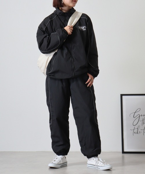 FUNALIVE チノパン 裏フリース 切替配色 ワンポイント パンツ メンズ