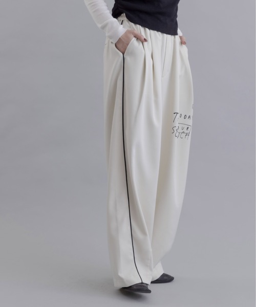 新品　今季　完売品　Eimee Law テキストプリント コクーンギャザーパンツ Eimee Law（エイミーロウ） パンツ テキストプリント コクーンギャザー