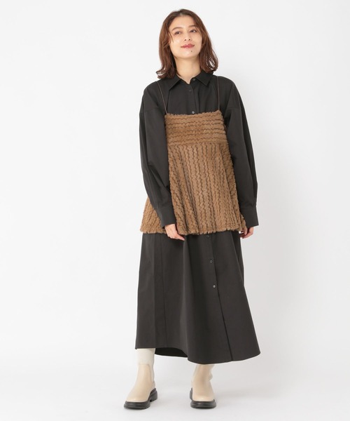 studio CLIP（スタディオクリップ） キャミソール ファーフレアキャミ