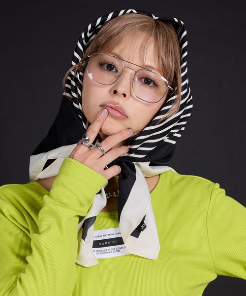 bohmal スカーフ バンダナ 「最上もが」プリント大判スカーフ