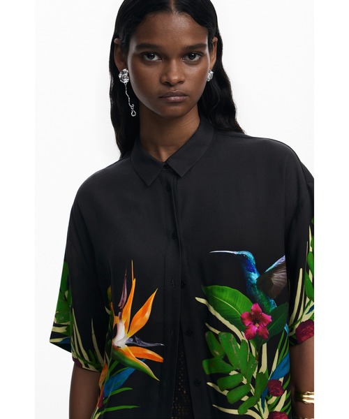 ブラウス シャツ トロピカルパラダイス ハワイシャツ レディース Desigual ブラウス シャツ トロピカルパラダイス ハワイシャツ