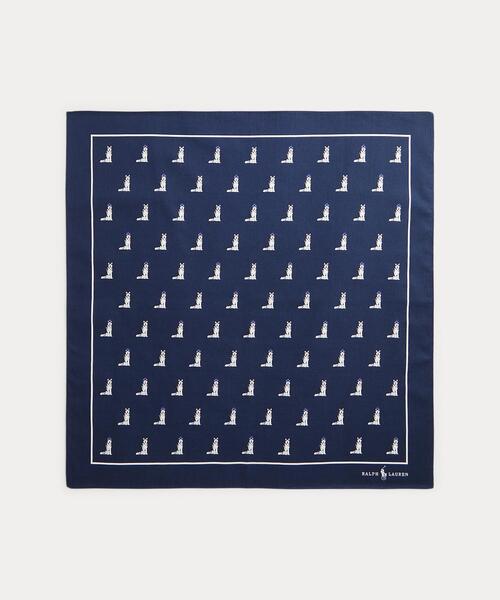 POLO RALPH LAUREN ハンカチ ドッグプリント コットン ハンカチーフ 