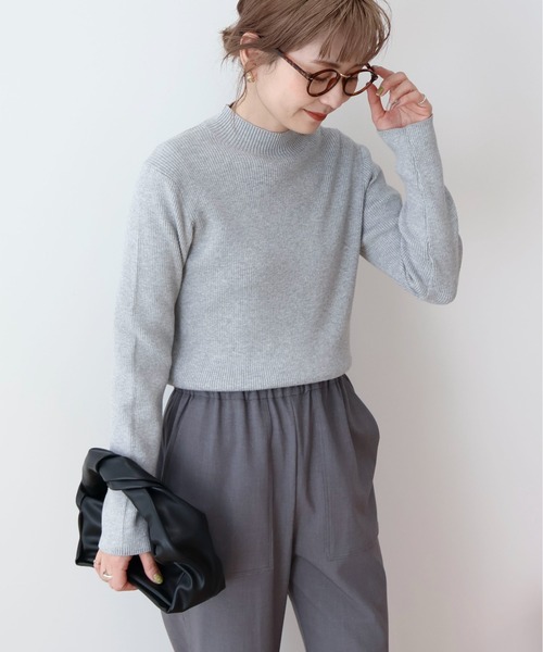 AMERI◆セーター/アクリル/BLK/0181120540/ニット/ラメ加工 AMERICAN HOLIC ニット セーター ラメ入りリブニットプル