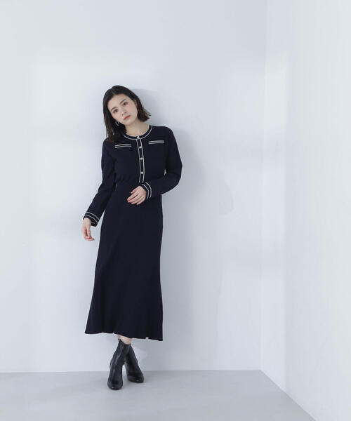 極美品✨スーパービューティー黒 ブラックニットワンピース 40　M　毛20% 極美品✨スーパービューティー黒 ブラックニットワンピース 40 M
