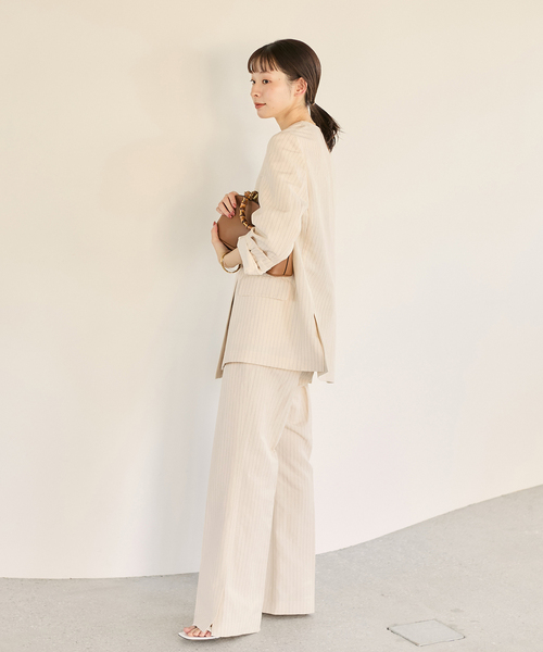 plage ジャケット ノーカラージャケット STRIPE SUMMER