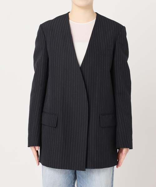 Plage ストライプ ノーカラージャケット plage ジャケット ノーカラージャケット STRIPE SUMMER