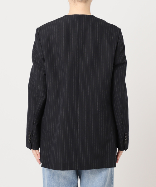 【未使用に近い】STRIPE SUMMER ジャケット　plage STRIPE SUMMER ジャケット（ノーカラージャケット）｜Plage