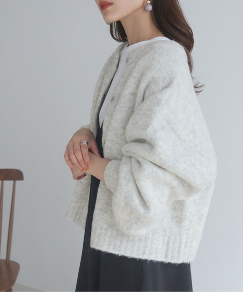 「HER CLOSET」 ニットカーディガン M ベージュ レディース_画像2