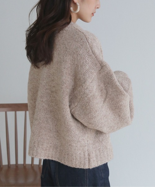 「HER CLOSET」 ニットカーディガン M ベージュ レディース_画像6
