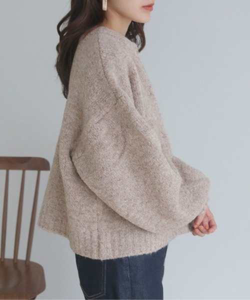 「HER CLOSET」 ニットカーディガン M ベージュ レディース_画像7