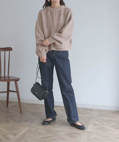 「HER CLOSET」 ニットカーディガン M ベージュ レディース_画像9