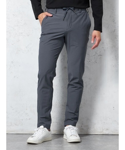 グレーM 新品定価26200円　アンパスィ　春夏　メンズ　ストレッチパンツ パンツ 「RUCKEN BACCHAR」軽量 ストレッチ イージーパンツ 無地