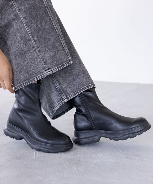 「LEPSIM」 ショートブーツ LARGE ブラック レディース_画像3