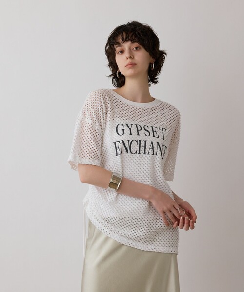 ブラウス シャツ クラッシュロゴTシャツ レディース