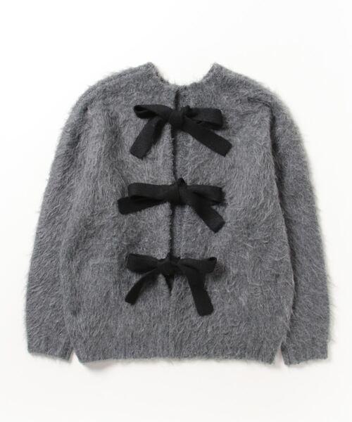 「EMMEL REFINES」 ニットカーディガン FREE ダークグレー レディース_画像2