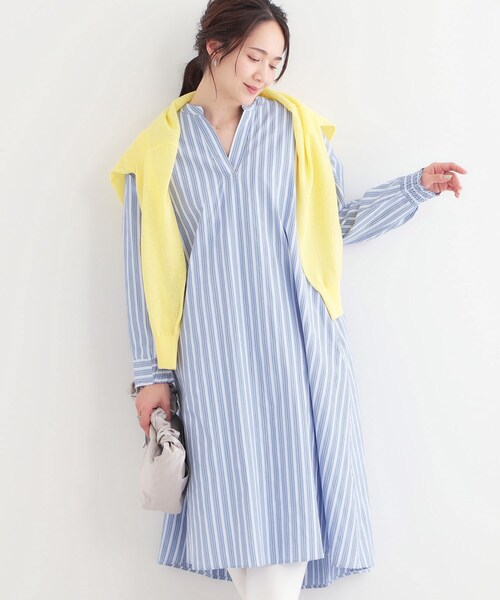 SHOO・LA・RUE（シューラルー） ワンピース 「洗える/S-LL」ストライプ