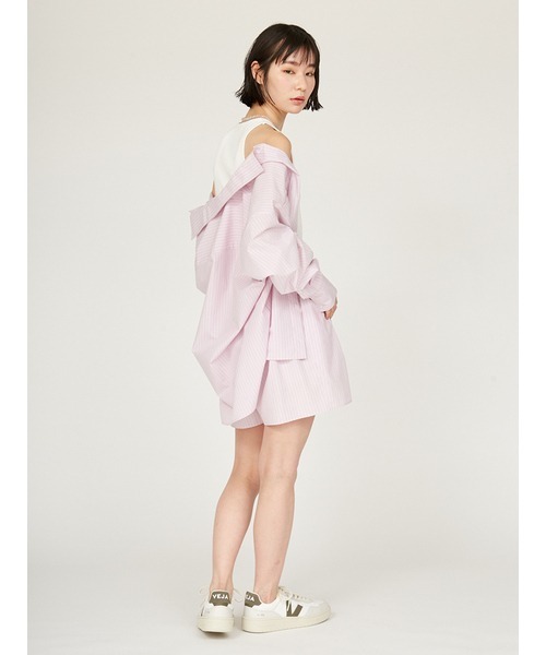 emmi パンツ ストライプイージーハーフパンツ レディース