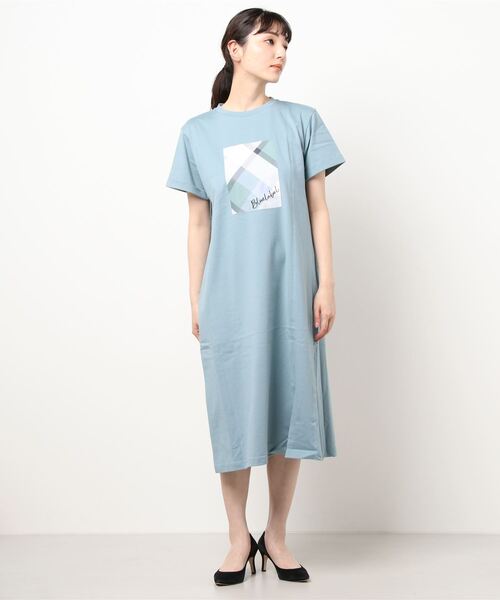BLUE LABEL CRESTBRIDGE」 Tシャツワンピース 38 ブラック