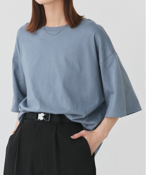 ad thie（アドティエ） tシャツ 半袖 裾ラウンド ロングチュニック