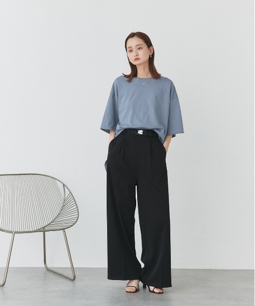 ad thie（アドティエ） tシャツ 半袖 裾ラウンド ロングチュニック