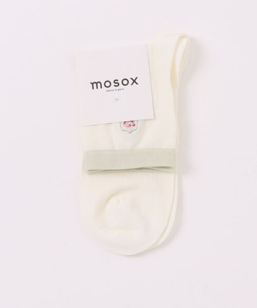 mosox 靴下 「MOSOX」フラワー＆ボーダーデザインソックス レディース