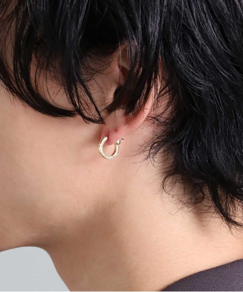ピアス “for Gift”クロッシングピアス（ELプレーンフープ/S SIZE）/K10ゴールド「LION HEART / ライオンハート」の画像