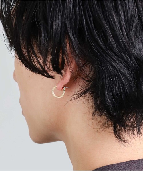 ピアス “for Gift”クロッシングピアス（ELプレーンフープ/S SIZE）/K10ゴールド「LION HEART / ライオンハート」の画像