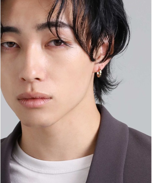 ピアス “for Gift”クロッシングピアス（ELプレーンフープ/S SIZE）/K10ゴールド「LION HEART / ライオンハート」の画像