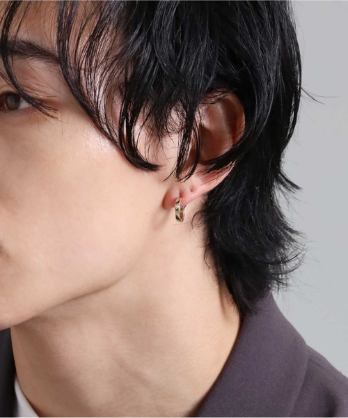 ピアス “for Gift”クロッシングピアス（ELプレーンフープ/S SIZE）/K10ゴールド「LION HEART / ライオンハート」の画像