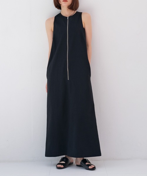AKTE ワンピース フロントジップコットンワンピース : ZOZOTOWN
