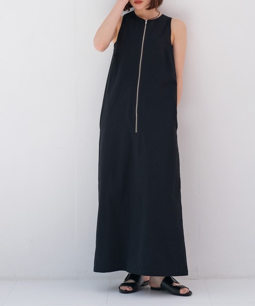 AKTE ワンピース フロントジップコットンワンピース : ZOZOTOWN
