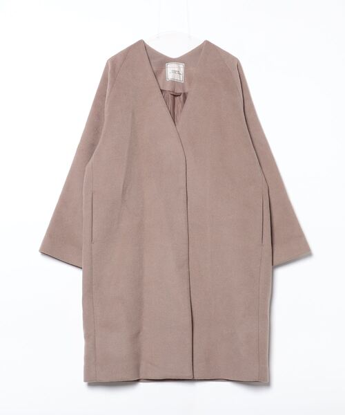 JEANASIS（ジーナシス） ノーカラーコート FREE ブラウン レディース