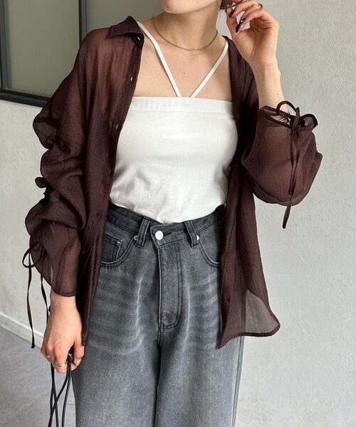 ☆Glam Lips☆ラメSHEERヌーディーブラウス☆ - メルカリ glamlips